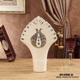 INPHIC-新款藍孔雀白瓷花瓶 歐式家居裝飾擺飾 新房裝修擺設工藝品花器